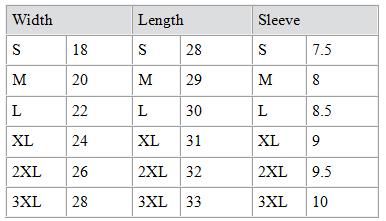 sizing chart